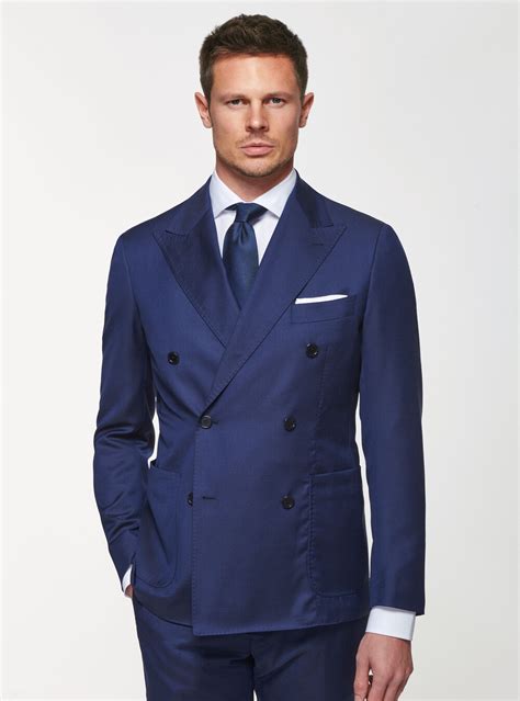 Double Breasted Blazer In Pure Wool Gutteridge Mens Blazers