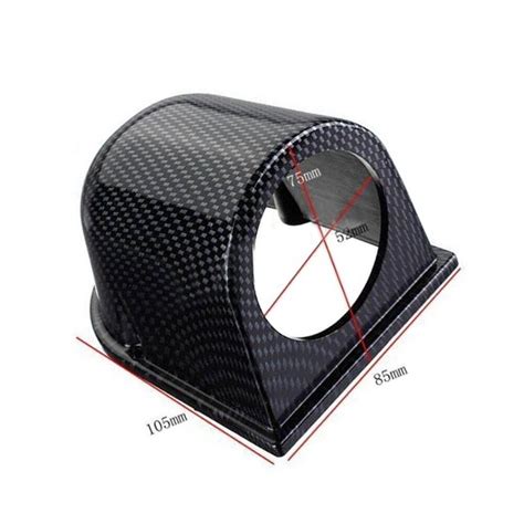 2 52mm Universal Carbon Fiber Car Single Hole Gauge Dash Mount Pod