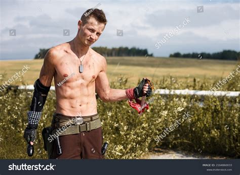 Male Vandal Dirty Naked Torso Knife Stock Photo Shutterstock