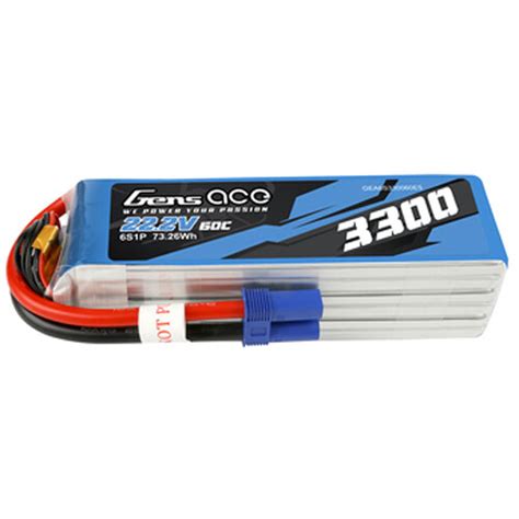 Gens Ace 3300 60C 6S 22 2V LiPo RC Soft Pack GEA6S330060E5 B H