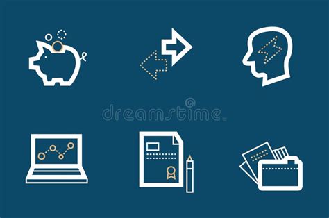 Stock and Market Symbol Line Icon on White Stock Vector - Illustration ...