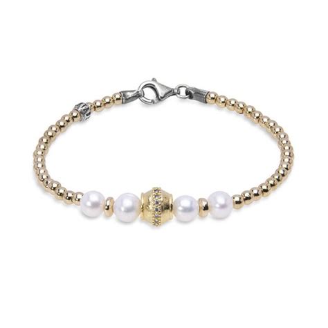 Wb X Pulsera Plata De Palo Colecci N Rilda De Perlas Para Mujer Con