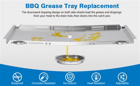 Grill Grease Tray With Catch Pan Copiu 24 30 Adjustable Grill