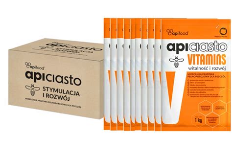 Ciasto dla pszczół z WITAMINAMI w kartonie 10szt x 1kg API3x20 Cena