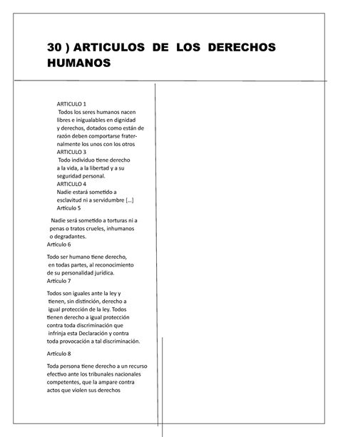 Articulos De Los Derechos Humanos Articulos De Los Derechos