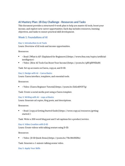 Ai Mastery Plan 28 Day Challenge For 40