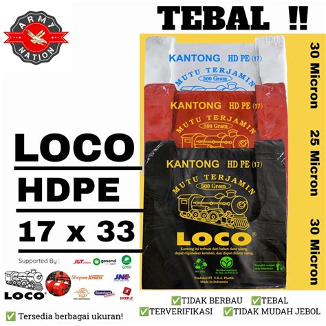 Jual Kantong Plastik Kresek Loco Tebal 17x33 LOCO Plastik HD PE Tebal