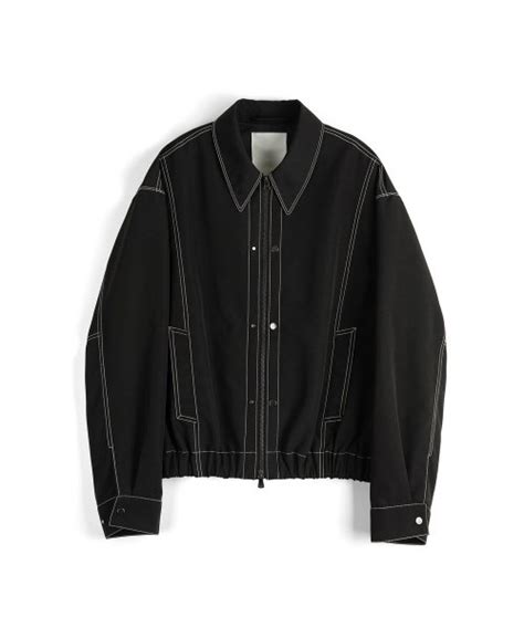 Musinsa Secondmono Wide Collar Cotton Blouson Black Sejk Black