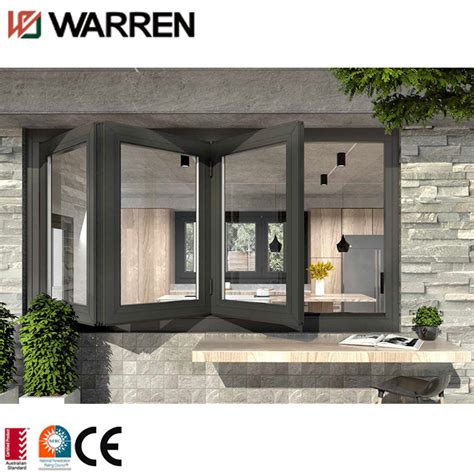 Hurricane Impact Vertical Bi Fold Windows Folding Sliding Accordion