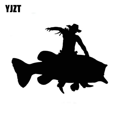 YJZT 15cm*11cm Largemouth BASS Individualized Vinyl Car styling Car Sticker Decals Black Silver ...