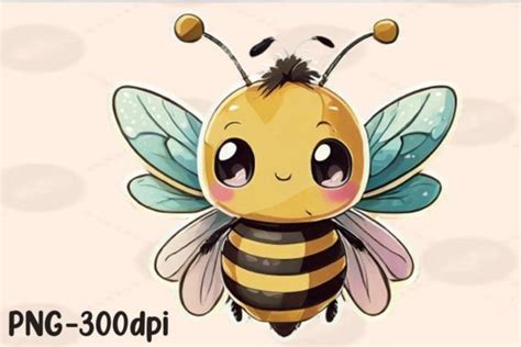 Kawaii Bee Png Sticker Graphic By Printexpert Creative Fabrica