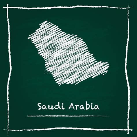 Mano Del Mapa Del Vector Del Esquema De La Arabia Saudita Dibujada Con