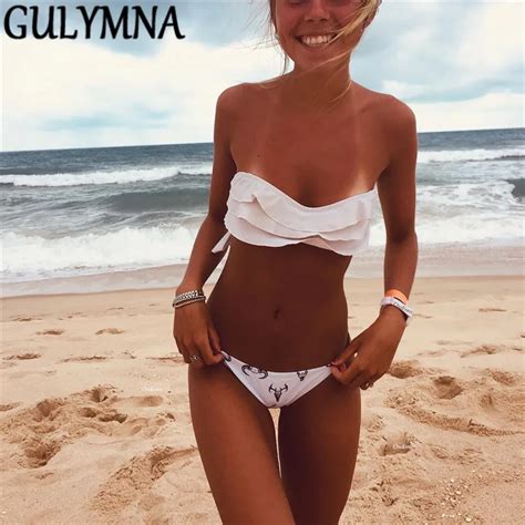 Gulymna Print Brazilian Bikini Swimwear Women Mayo Swimsuit