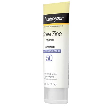 Neutrogena Sheer Zinc Dry Touch Sunscreen Lotion With Spf 50 3 Fl Oz