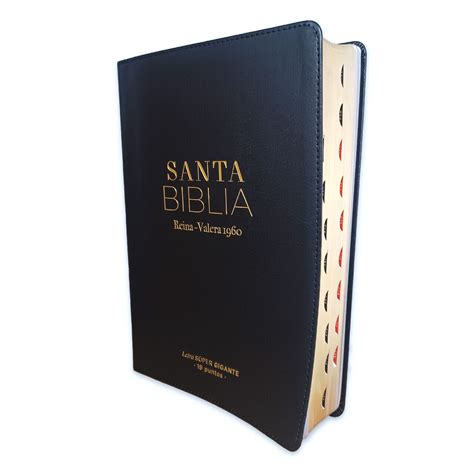 Biblia Letra Súper Gigante 19 puntos RV1960 imit piel negro con índice