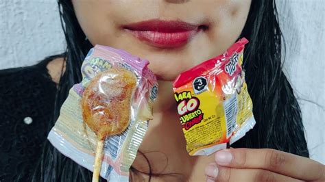 ASMR Comiendo PALETA Picante De Mango MOUTH SOUNDS Y Sonidos De