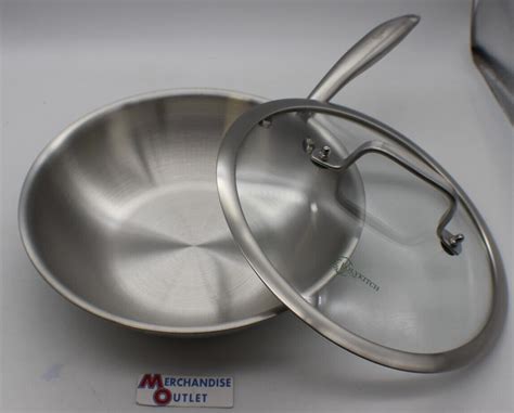 Lolykitch Tri Ply Stainless Steel Wok Pan W Lid Ebay