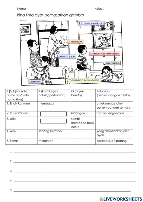 Detail Latihan Bina Ayat Berdasarkan Gambar Koleksi Nomer