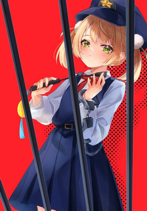 Safebooru 1girl Adapted Costume Aged Down Bars Bel Blonde Hair Blue Dress Blue Headwear Blush