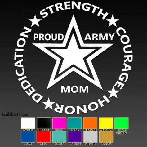 Army Mom 4 Traits Decal Motherproud