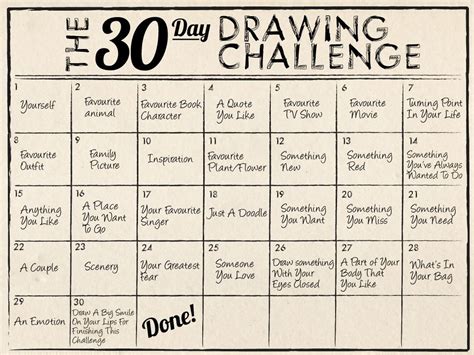 The 30 Day Drawing Challenge 30 Day Drawing Challenge Drawing Challenge 30 Day Art Challenge