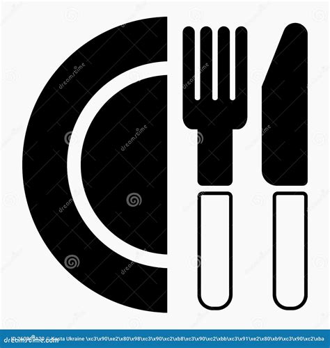 Cutlery. a Spoon and a Fork. Plate Stock Vector - Illustration of dish