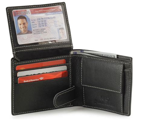 RFID Bifold Wallet with Double Sided Flaps