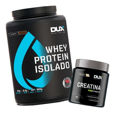 Whey Protein Isolado 900g Dux Creatina Creapure 300g Dux Frete Grátis