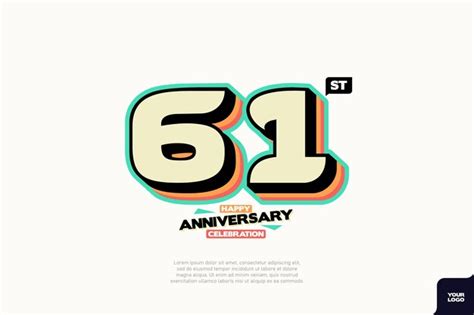 Nummer 61 Logo Icon Design 61 Geburtstag Logo Nummer Jubiläum 61