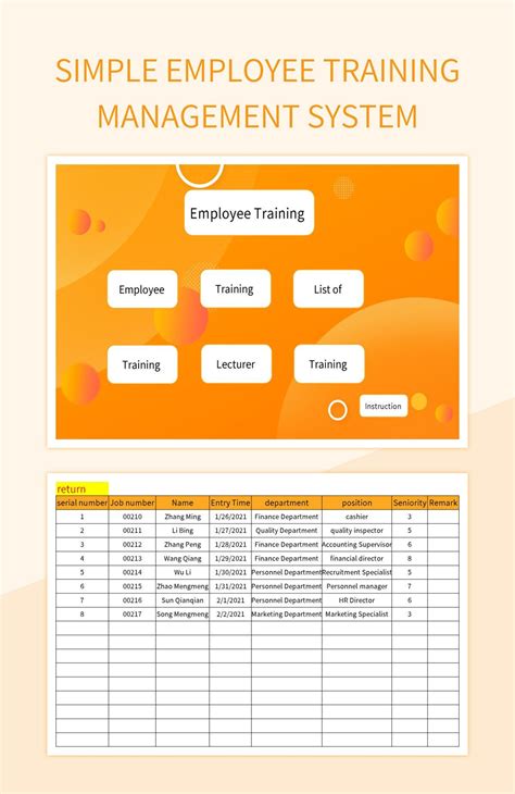 Simple Employee Training Management System Excel Template And Google