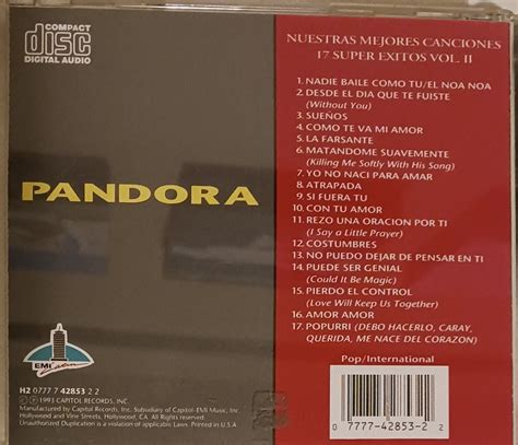 Pandora Nuestras Mejores Canciones Super Exitos Vol Ii Cd Emi Latin