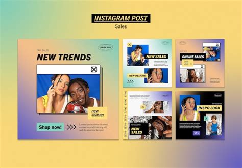 Mod Le De Publications Instagram De Vente D Grad Psd Gratuite