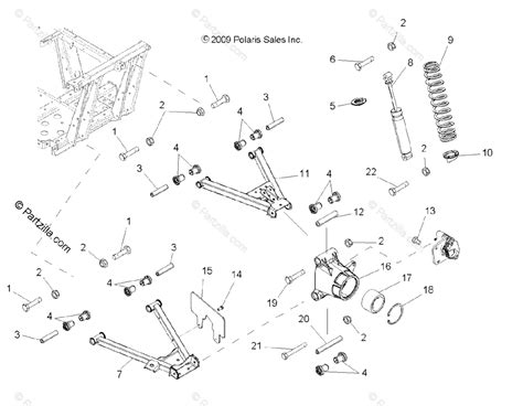 Polaris Side By Side 2013 Oem Parts Diagram For Suspension Rear