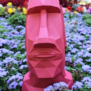 Moai Easter Island Papercraft Head Printable Diy Pdf Etsy