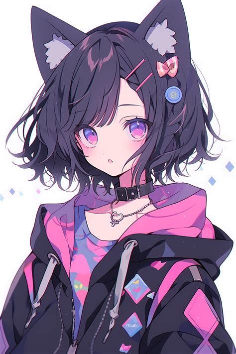 黒髪の猫耳少女 Chichi Pui（ちちぷい）aiイラスト専用の投稿＆生成サイト