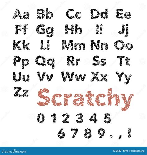 Scratchy Font Alphabet Stock Vector Illustration Of Sign