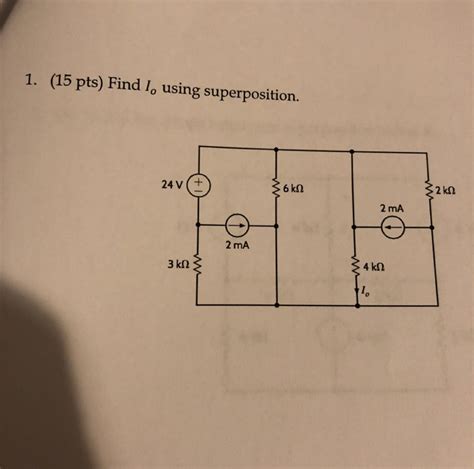 Solved 1 15 Pts Find Io Using Superposition 2 Kn 24 V