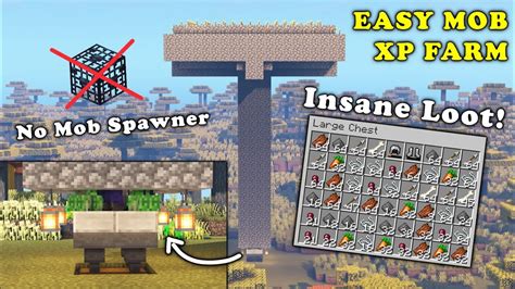 Minecraft EASY MOB XP FARM TUTORIAL Without Mob Spawner YouTube