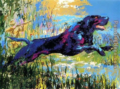 Leroy Neiman Black Labrador painting anysize 50% off - Black Labrador ...