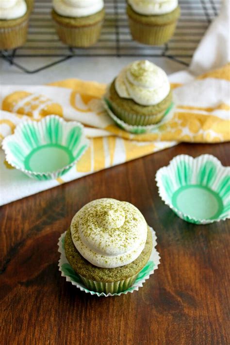 Refreshing Matcha Green Tea Cupcakes With A Light And Fluffy Whipped