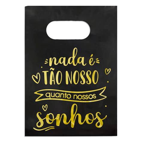 Sacola Plástica 15x20 Pacote 50 unidades FLORK Sonho Preto