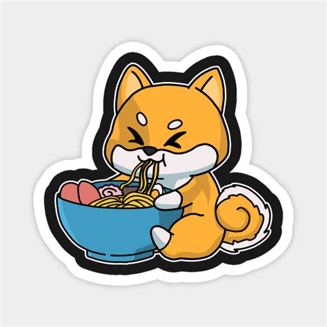 Anime Kawaii Ramen Eating Fox Japanese Noodles Anime Magnet TeePublic