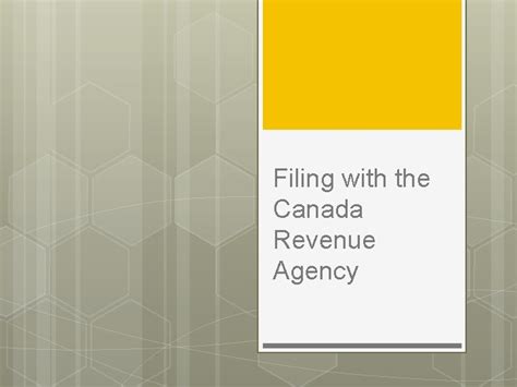 filing   canada revenue agency
