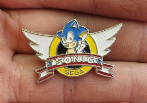 Vintage Sonic The Hedgehog Logo Pin Badge Enamel Pin Etsy