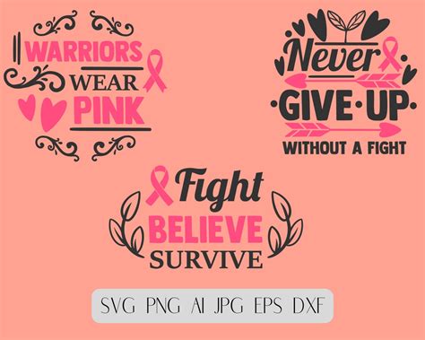 Breast Cancer Awareness Svg Bundle Breast Cancer Svg Brave Svg Survivor Svg Love Svg Cure