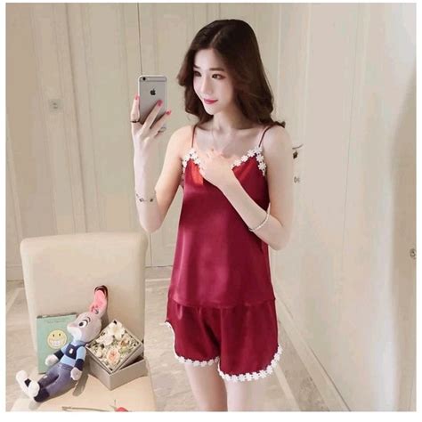 Jual Baju Tidur Set Amora Sexy Satin Import Shopee Indonesia