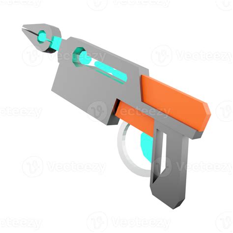 3d Rendering Pump Sg Blaster Low Poly Icon 3d Render Futuristic Gun