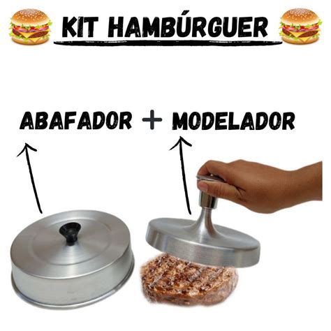 Kit Modelador De Hamb Rguer Americano Grande Cm Abafador De