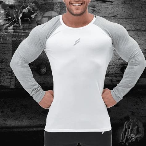 Long Sleeve Cotton Mens Fitness Exercise T Shirt Men S Fitness