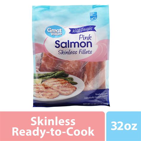 Great Value Wild Caught Pink Salmon Skinless Fillets 32 Oz 40 Off